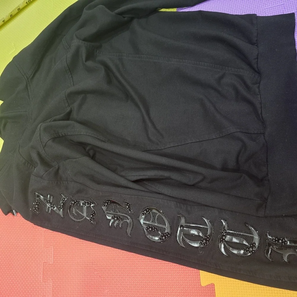 Giuseppe Zanotti Asymmetric Zip Biker Hoodie Jacket |‎ Size 40 S | Beaded...